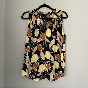 Banana Republic Brown and Black Floral Sleeveless Tank Top Size Medium